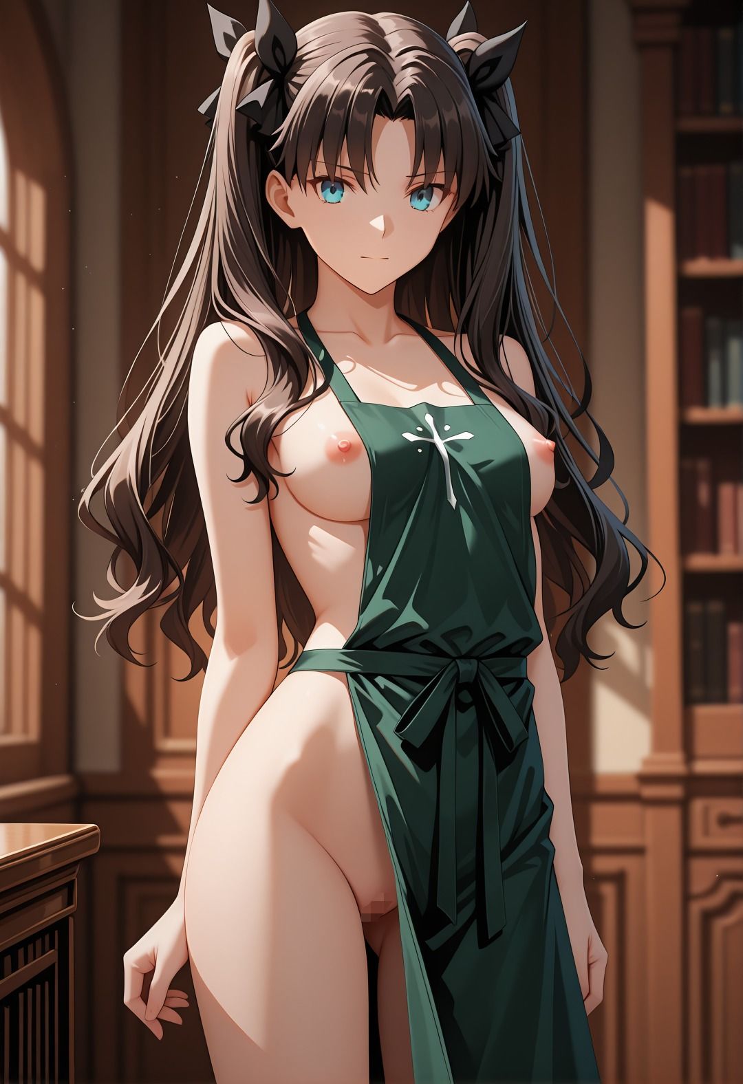 F〇teパロディ遠〇凛 裸エプロン図書館孕ませ連続行為 制服妊娠シチュ満載エロ画像166枚【エロ漫画】d_780339 | ありす工房