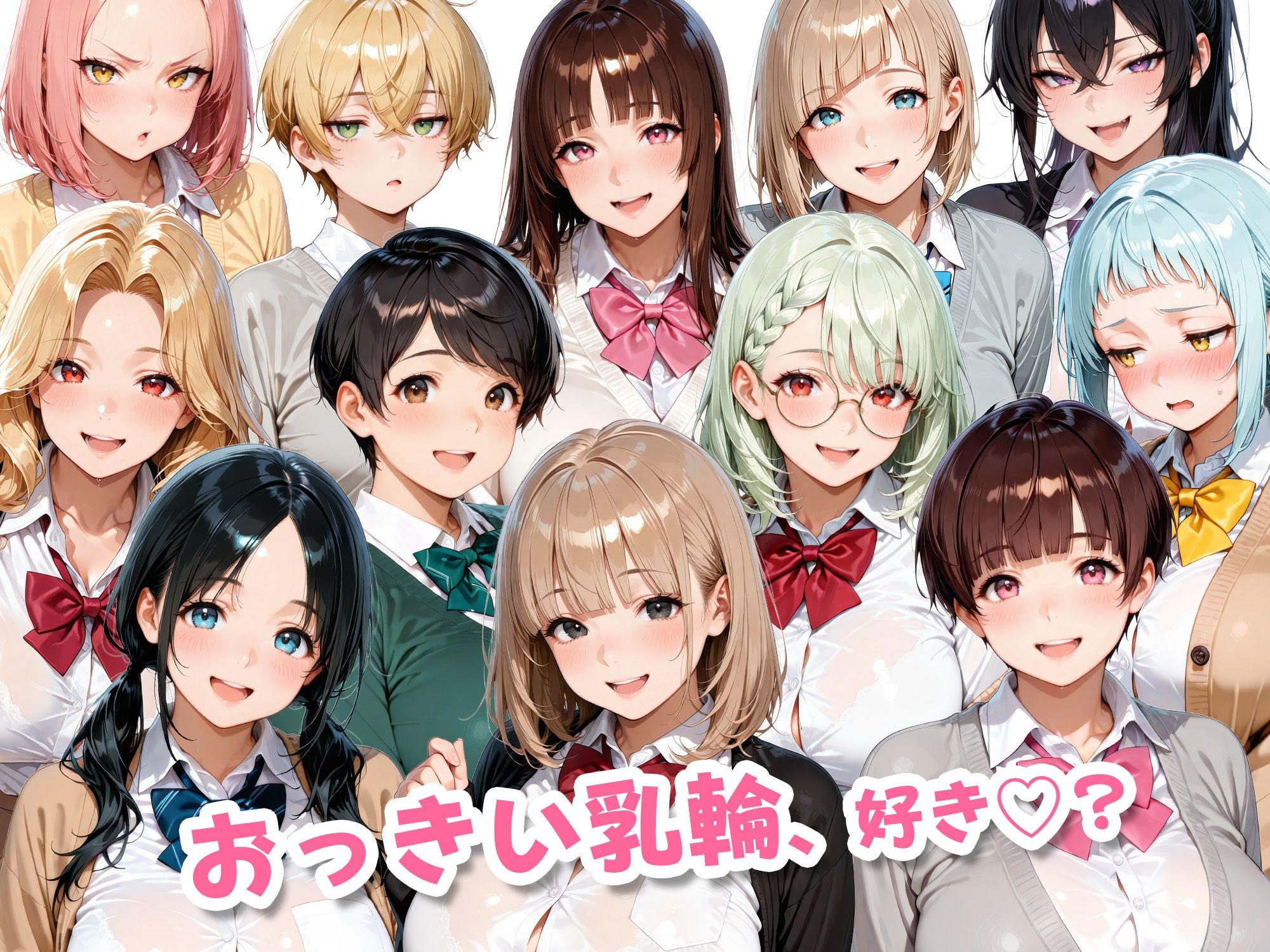 12人のデカ乳輪JKと放課後セックスしまくりッ【エロ漫画】d_821391 | 肉まんじゅう