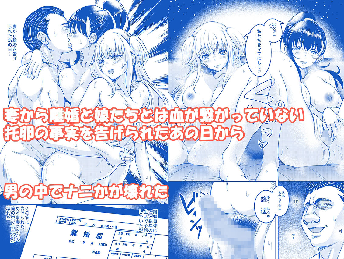 愛情いっぱいに育てた双子の娘が托卵だと知ったので犯して家庭内ハーレムを作ってやった【エロ漫画】d_825583 | スタジオあるた