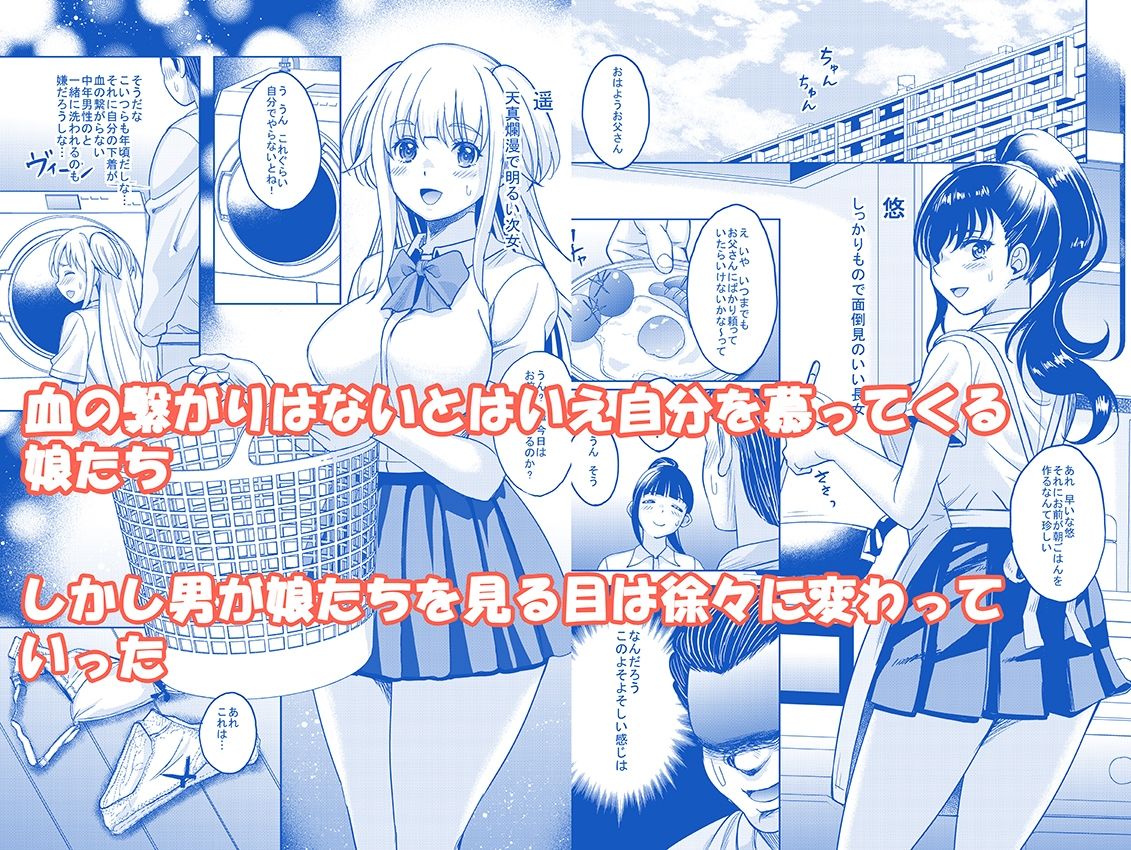 愛情いっぱいに育てた双子の娘が托卵だと知ったので犯して家庭内ハーレムを作ってやった【エロ漫画】d_825583 | スタジオあるた