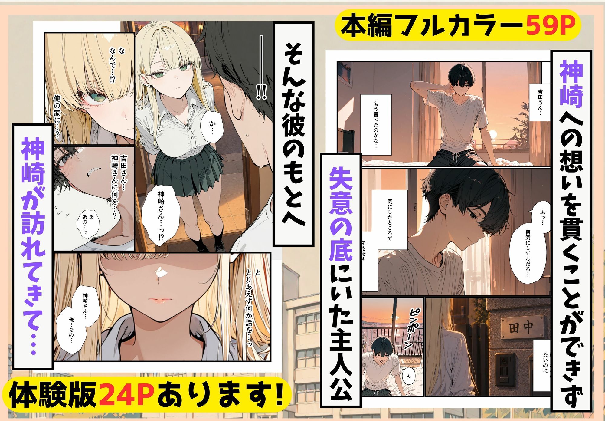 隣の席のギャルのことが好きなのに、巨乳の同級生が誘惑してくる【エロ漫画】d_830203 | YH