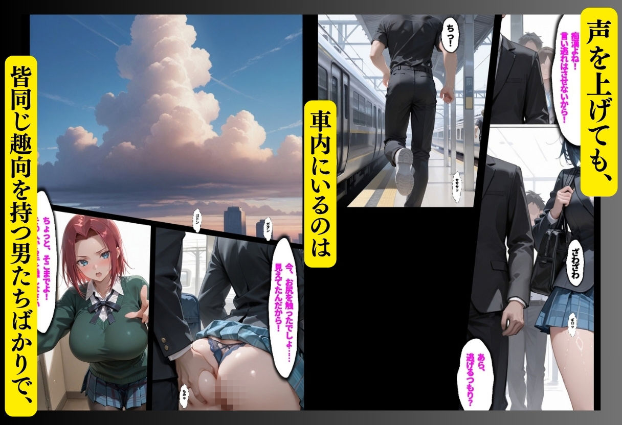 嘘！私以外誰もいない！満員の車両で公然わいせつ【エロ漫画】d_832746 | ヴァギナ